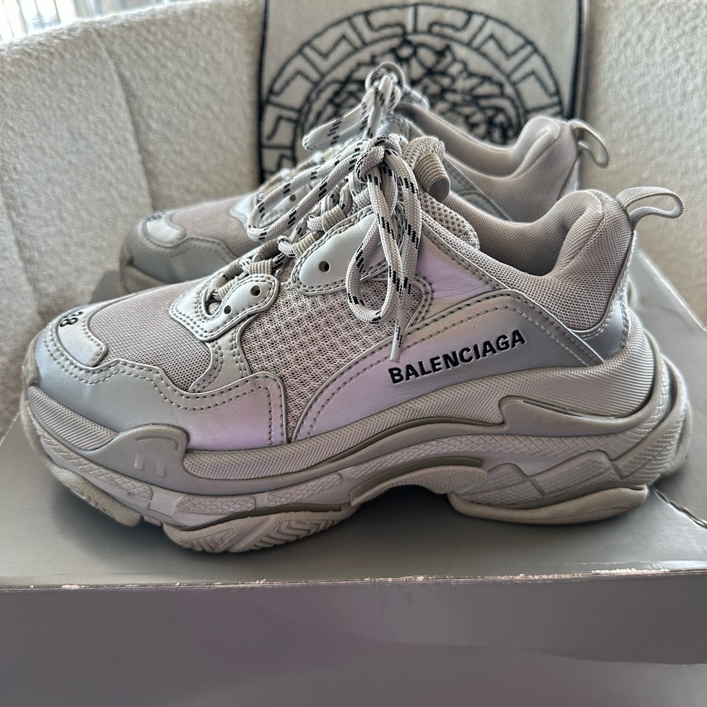Balenciaga Silver Triple S Sneakers